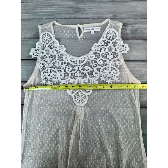 Altar’d State Sheer Cream Lace Mini Dress‎ Size Small - Picture 11 of 14